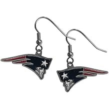 NFL Siskiyou Sports Womens New England Patriots Dangle Earrings One Size Team Color