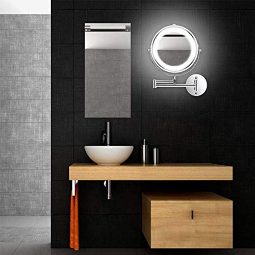 Miroir Salle de Bain LED Mural Miroir Grossissant Pivotant Face