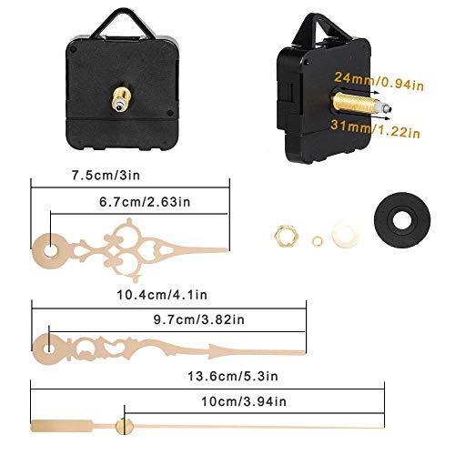 Carkio HMZUS1973 High Torque Clock Replacement Movement,Clock Movement Metal Clock Needle Kit,31Mm Long Diy Repair Quartz Wall Clock Movement,8 Pcs thumb #1