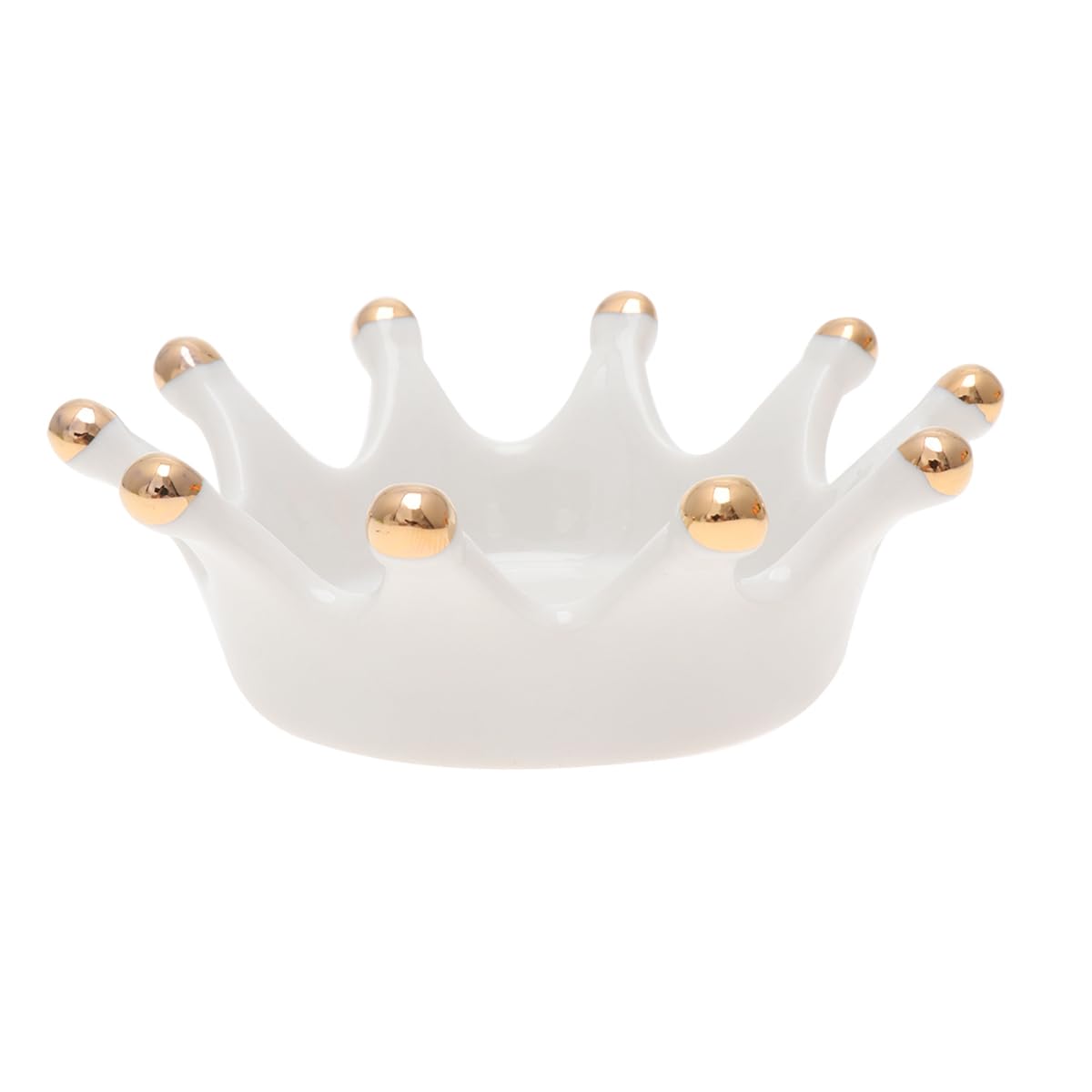 Minkissy Ceramic Nail Art Palette Crown Shape Manicure Palette Color Mixing Pigment Palette Pigment Holder Finger Ring Plate for Art Nail Makeup (White)-image-22