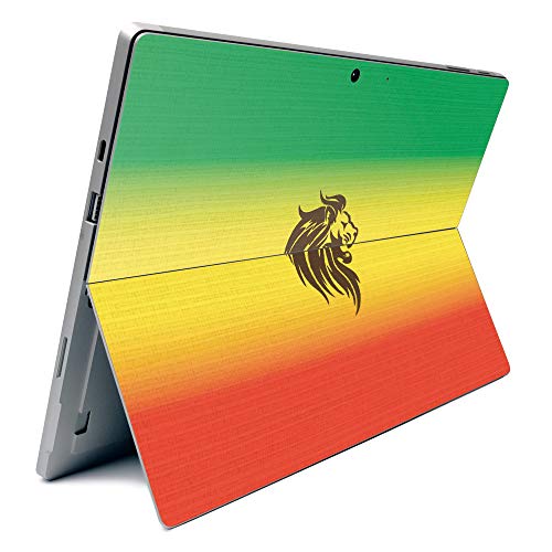 Image of MightySkins Carbon Fiber Skin for Microsoft Surface Pro 7 - Rasta Lion | Textured Carbon Fiber Finish | Easy to Apply, Remove, and Change Styles | Made in The USA