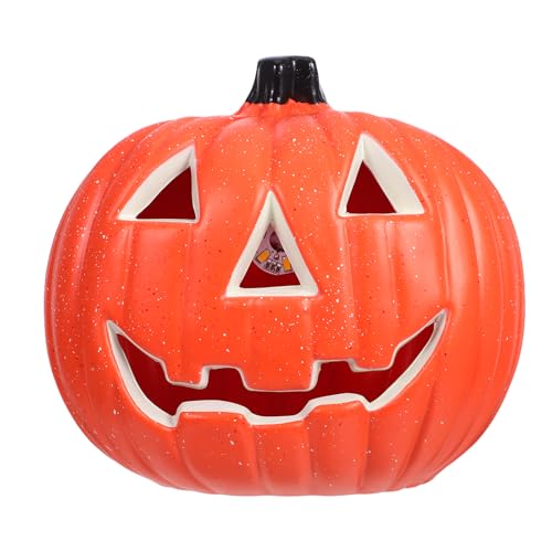 Calabaza Iluminada de Plástico con Luz LED a Pilas Resistente al Clima Gatuida