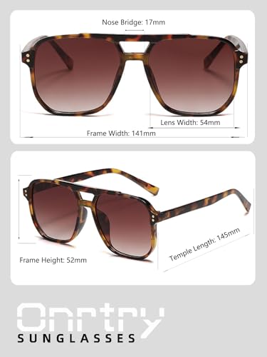 Image of Onrtry Retro Aviator Sunglasses Women Men 70s Vintage Square Frame Sun Glasses UV400 Shades