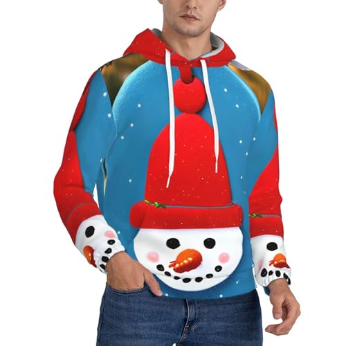 Sweat à capuche bonhomme de neige pour homme en noir taille XL
