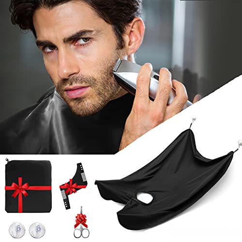 Besititli Beard Bib Apron Kit, Beard Hair Clippings Catcher For Men Shaving & Trimming, Non-Stick Waterproof Grooming Cape Apron With Adjustable Neck Straps, Best Gift For Men #TOP1