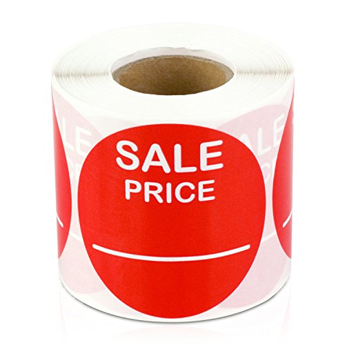 Sale Price Stickers (2 inch, Round, Red - 300 Labels) Circle Dot Pricing Stickers with Writable Space for Retail, Sale Events or Pricing