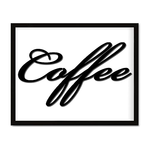Décoration murale garde-manger cadre bois silhouette tasse à café