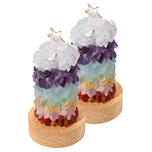 2 lampes en cristal USB en bois pour chevets et tables