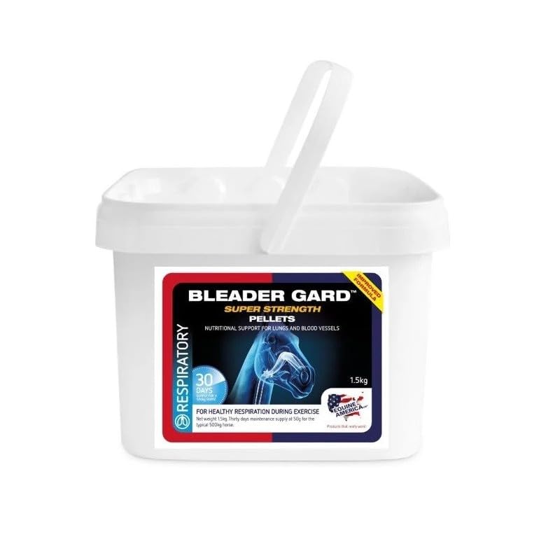 Bleader Gard Equine America 1,5Kg Suplemento pellets antioxidante favorece el Funcionamiento de Vasos sanguíneos y pulmones