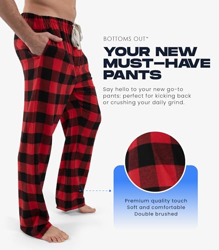 Bottoms Out Men's Flannel Pajama Pants, Comfortable Woven Sleepwear Bottoms, Soft Flannel Sleep Pants, Lounge Pants for Men3