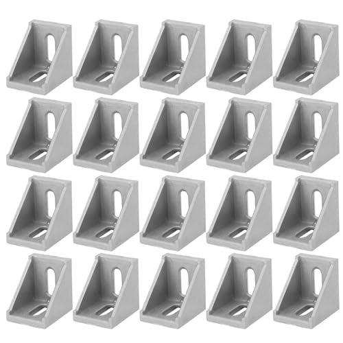 FLEXMAN 20 Teiliges 3030 Aluminiumprofil Verbindungsset, Eckwinkel für Aluminium Strangpressprofile, 90 Grad Rechtwinklige Schwarze L Verbindungen