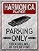 SMART BLONDE Harmonica Player Parking Novelty Mini Metal Parking Sign PM-1227