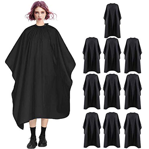 Professional Hair Cutting Cape with Adjustable Metal Snap Closure (10 Pack)