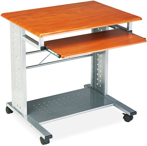 Safco SOHO Mobile Workstation, Medium Cherry/Metallic Gray