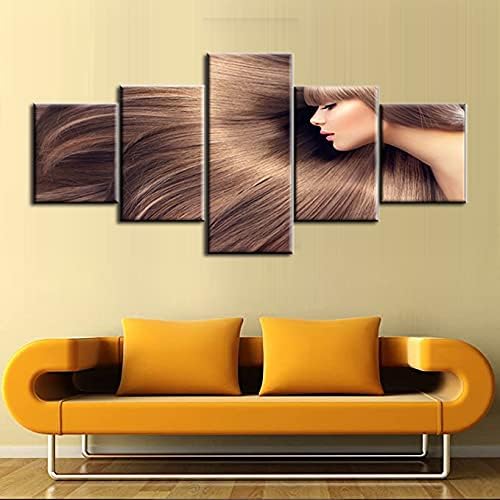Beauty Salon Decor Smooth Straight Hair Paintings Hairstyle