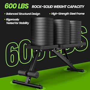 Adjustable Weight Bench for Home Gym, Foldable Workout Bench for Full Body Fitness Dumbbell Exercise, 600LBS Incline Decline Flat Bench with Resistance Bands for Strength Training — photo 2 of 6