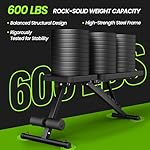 Adjustable Weight Bench for Home Gym, Foldable Workout Bench for Full Body Fitness Dumbbell Exercise, 600LBS Incline Decline Flat Bench with Resistance Bands for Strength Training - Image 2