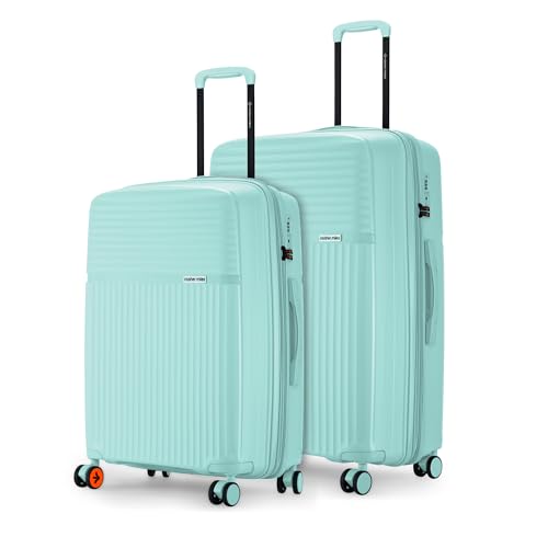 Image of Nasher Miles Krabi Expander Hard-Sided Polypropylene Luggage Set of 2 | 65cm & 75cm | 8 Wheels Medium & Large Trolley Bag for Travel | Suitcase (Cool Mint)