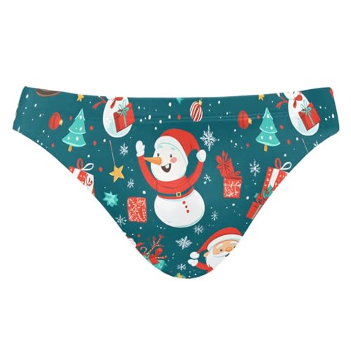 Men's Christmas Two Snowman Red Cardinals Swim Briefs Bikini Swimsuit S 202b8151