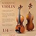 Fesley Violin Fiddle Beginner Set: 1/4 Matt for Student, Acoustic Violin with Hard Case, Solidwood Hand Made Starter Kit with Violin Bow, Rosin, Shoulder Rest, Tuner, Extra Strings