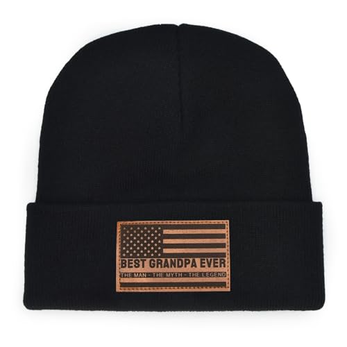 Fathers Day Birthday Gifts Beanies Best Grandpa Ever American Flag Beanie Father's Day Christmas Valentines Gift Ideas for Grandpas