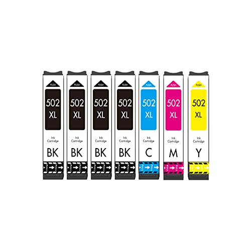 Cartridgeify 502 XL Compatible avec Epson 502 502XL Cartouches d'encre Multipack (7 Paquets), pour Expression Home XP-5100 XP-5105 XP-5150 XP-5155, Workforce WF-2860 WF-2865 WF-2880 WF-2885 DWF Cover