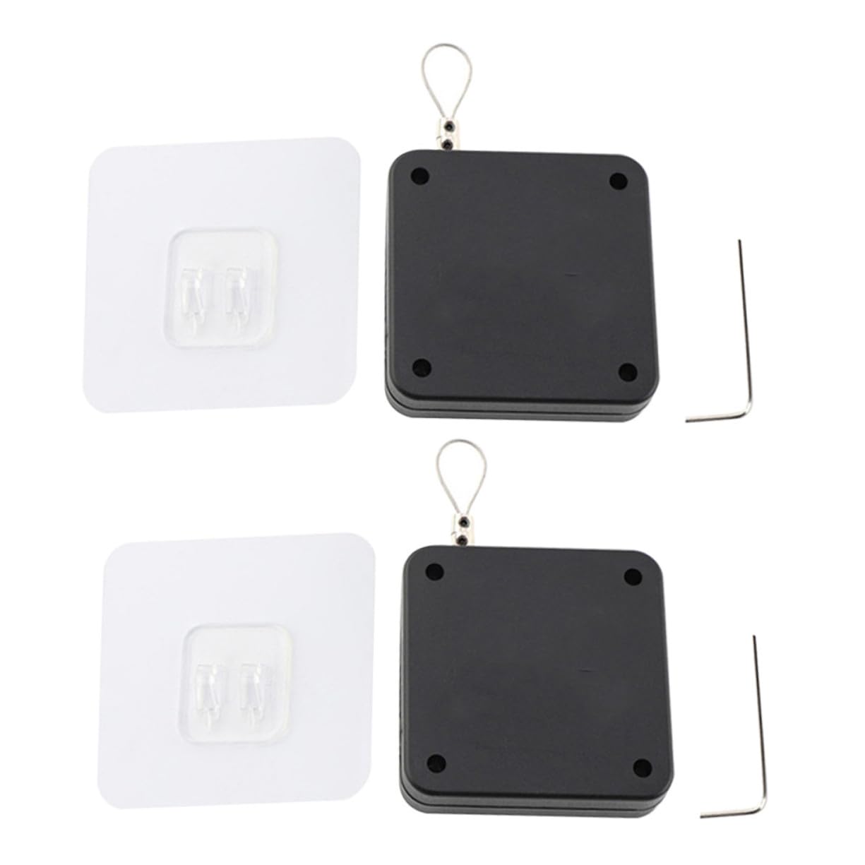 Cierrapuertas retráctil automático LIFKOME de plástico ABS negro para el hogar, pack de 2 piezas