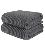 KinHwa Microfiber Bath Towels Extra Large Beach towel 70x140cm Super Absorbent and Soft Bathroom Towels Quick Dry shower towel for Swimming，Spa,2 Pack Dark-grey