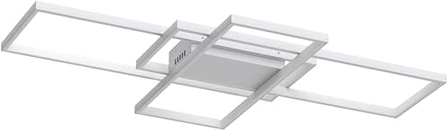 Miniatura 4 de Jaycomey Lámpara de Techo Moderna Regulable LED Candelabro con Control Remoto, 50W Lámpara de Techo Cuadrada de 3 Capas Montaje Empotrado Acrílico