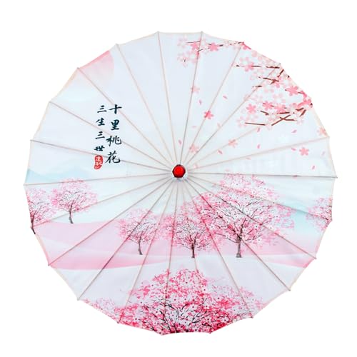 ZWTPGKRD Parapluie chinois en soie de bambou classique - Parasol de danse classique en bambou - Parapluie en soie pour costumes et fêtes - Décoration merveilleuse, 24