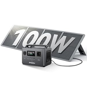 AFERIY AF-P040 Solar Generator mit 100W Solarpanel, 256Wh LiFePO4-Batterie, 400W AC & 100W USB-C Ausgang für Outdoor, Camping & Notfall