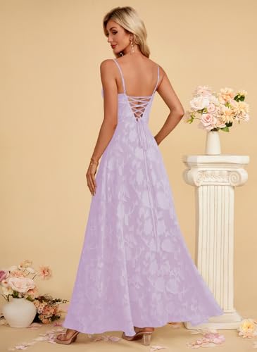 Image of Women's Elegant Wedding Guest Dress Spaghetti Straps Slim Fit Floral Sleeveless Formal Dress Maxi Evening Party