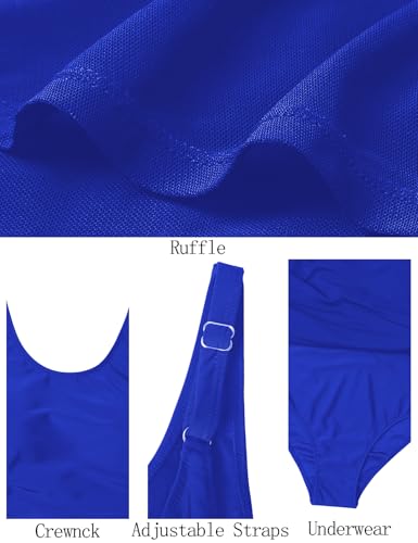 Image of VIMPUNEC Women One Piece Swim Dress Swimsuit Tummy Control Modest Swim Skirt Bathing Suit