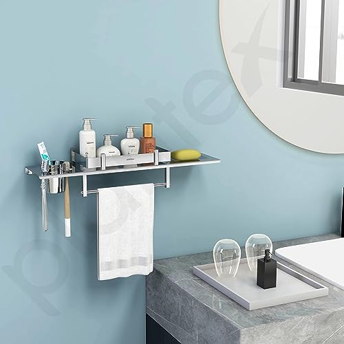 Plantex Stainless Steel Bathroom Shelf/4in1 Multipurpose Shelf for Bathroom/Towel Hanger/Tumbler Holder/Soap Dish (18x5 Inches -Chrome Finish- Pack of 2) Plantex Stainless Steel Bathroom Shelf/4in1 Multipurpose Shelf for Bathroom/Towel Hanger/Tumbler Holder/Soap Dish (18x5 Inches -Chrome Finish- Pack of 2)