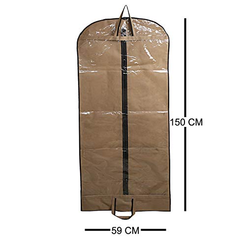 Image of Kuber Industries Non Woven 3 Pieces Long Suit Sherwani Cover (Brown),CTKTLUG413
