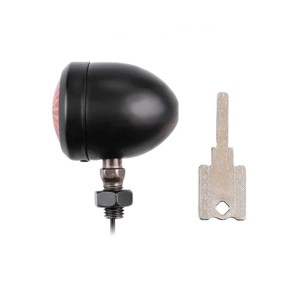 para Harley para Cafe Racer Retro Motocicleta Intermitentes Accesorios De Motocicleta Universal 12V Intermitentes De Cable 4PCS(Negro)