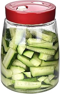 1.4L Pickling Kimchi Wide Mouth Mason Jar Glass with Airlock Fermentation Jar with Air-Release Valve