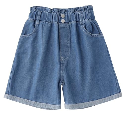 Happy Cherry Girls Ruffled Elastic Shorts Comfortable with Pockets Summer