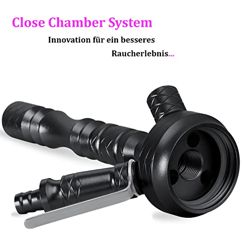 Camo Lite Shisha Set Aluminium Alu Schwarz 72 cm Hookah Wasserpfeife Steinkopfset Acryl Molassefänger 18/8 Schliff Base… – Bild 5