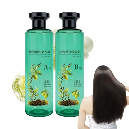 Hair Color for Women - 260ml Plant Oil Natural Gloss Repair Cream - 2 Bottles Set Hair Dye Women - for Grey Coverage Barbers Adults Elders Youngers Salon Home