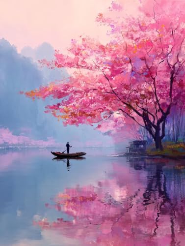 Coloriage par numéro adulte kit peinture enfant DIY paysage arbres loisir créatif 90x120cm