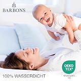 BARBONS Matratzenschoner 180x200 cm - Oeko-TEX Zertifiziert wasserdichte Matratzenauflage Baumwolle Inkontinenzunterlage waschbar Nässeschutz Matratzenbezug Atmungsaktiv 180x200cm