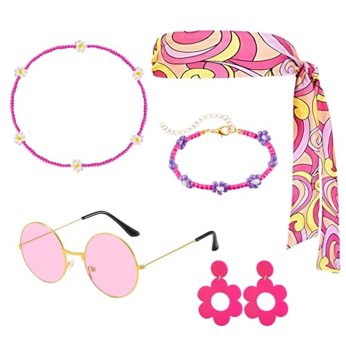 Pluvyze 5 Stück Hippie Kostüm,Hippie...