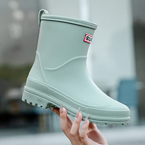 Image of Nutropa Mid Calf Rain Boots for Women, Anti-Slip Outdoor Work Rain Shoes
