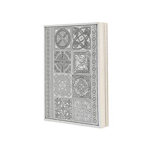 LayFlat Sketchbook - 3.75 x 5.3 Inches - Celtic Blank Note Book, 64 Sheets, Thick 100gsm Paper, for drawing, sketching, and journaling, 32 Blank and 32 Gridded