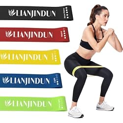 Lianjindun Loop Resistance Exercise Bands Set for Home Gym, Set of 5 | For stretching, fitness, Working Out, Strength Training, physical therapy, yoga & Pilates, suitable for women & men workouts