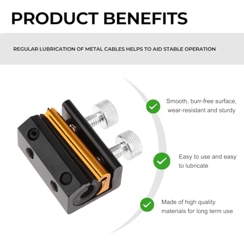 Image of Cable Lubricator, Aluminum Portable Wire Lubricant Tool Brake Cable Luber, Dual Throttle Clutch Line Oiler for Bike Scooter Motorcycle ATV Dirt-Bike, Car Accessories (Black & Golden)