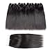Selina Straight Human Hair Bundles With Closure 8 8 8 8+8 Inch 4x4 Lace Closure 100% Brazilian Virgin Human Hair 4 Bundles Wiht Closure Deals Hair Extensions Qucik Weave Bundles Natural Black