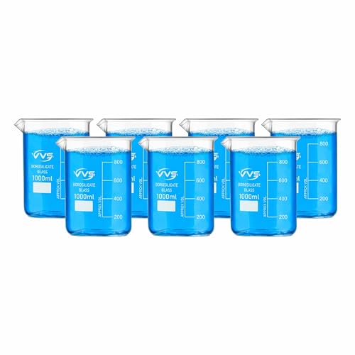 Image of VVS Borosilicate Glass Beaker 1000ml pack of 7 of For School College, Lab Laboratry and professional use