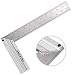 Stainless Steel Ruler, GALAX PRO 90 Right Angle Stainless Precision Square, 300mm/12inch, Aluminum Alloy Handle, For Engineering, Measuring, Drafting-S0402…